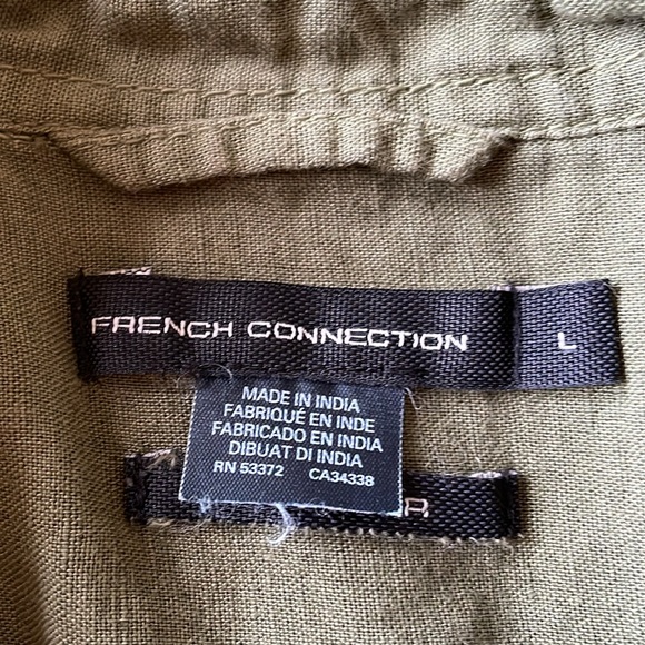 French Connection green linen shirt - Picture 2 of 6